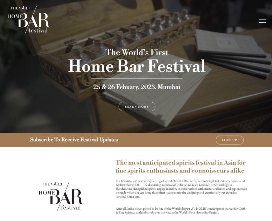 Vault Home Bar Fest Website